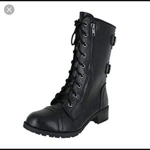 black combat boots